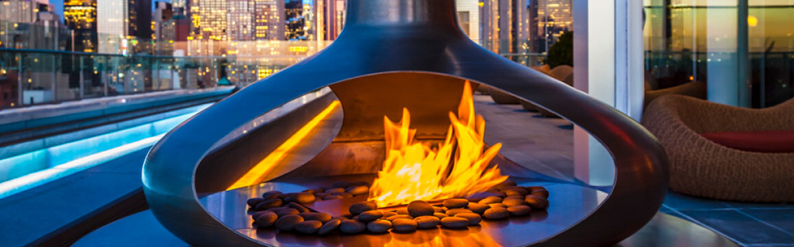 Closeup of fire orb at The Press Lounge.