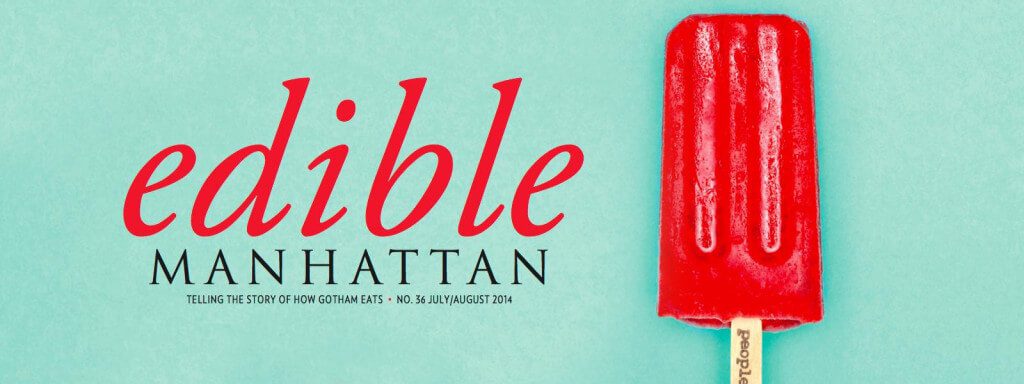 Edible Manhattan cover with red popsicle.