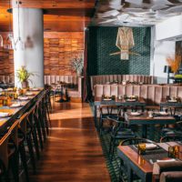 Restaurant interior showing architectural elements.